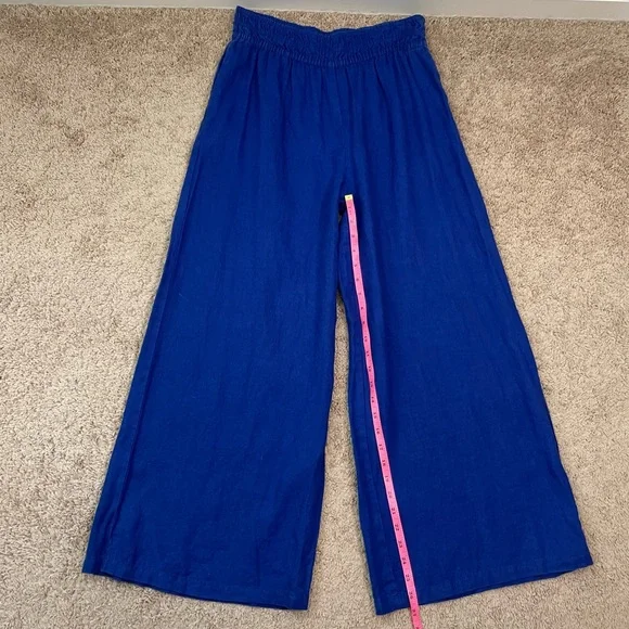 Anthropologie The Somerset Pull-On Pants: Linen Edition in Cobalt Blue Size MT - Picture 13 of 16